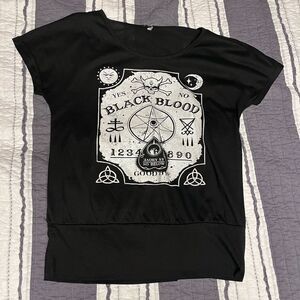 SHEIN Black Graphic Tee with White Design